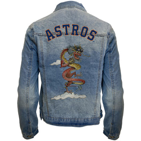 Houston Astros 2024 Year of the Dragon Distressed Denim Jacket