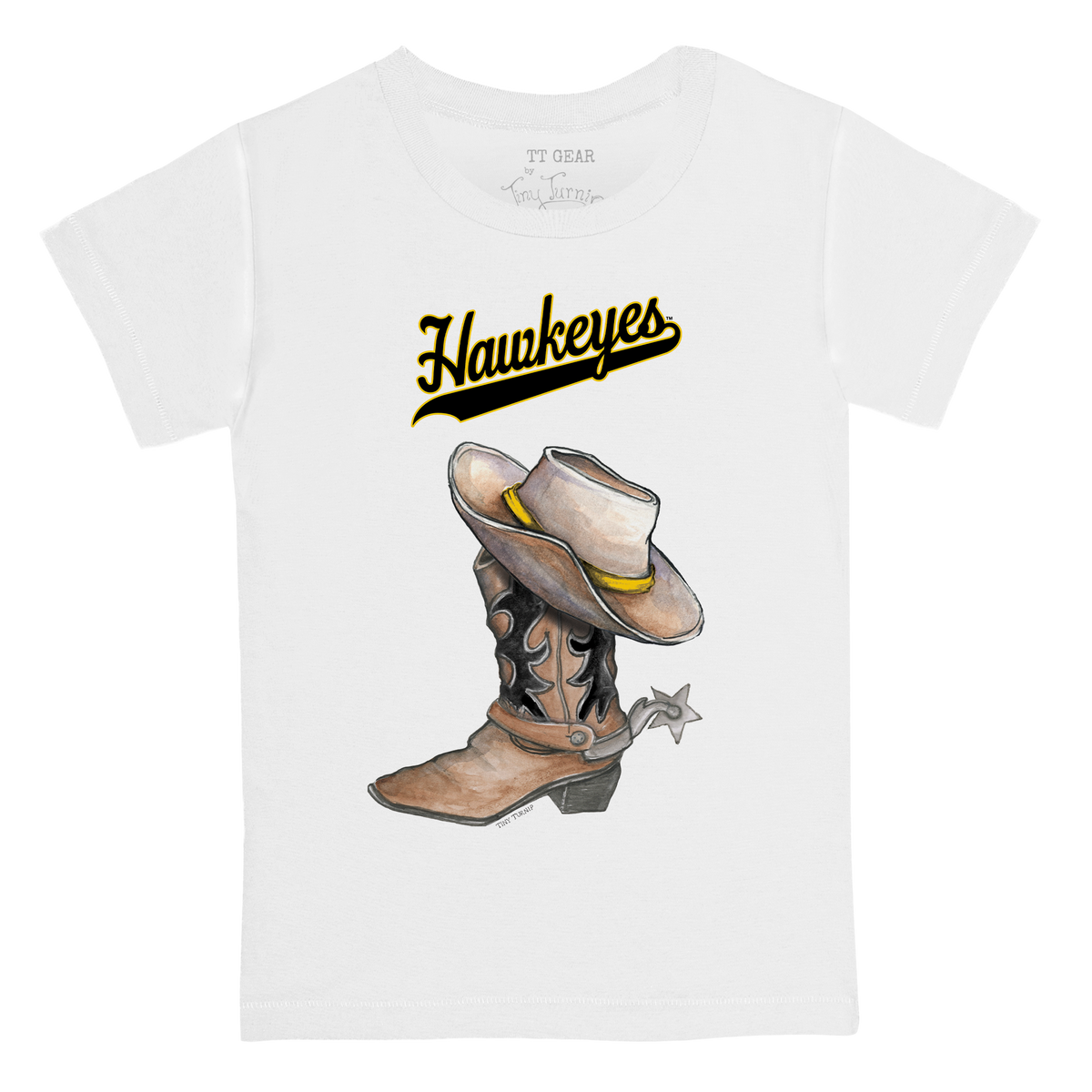 Iowa Hawkeyes Cowboy Boot Kid's Tee Shirt
