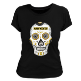 Iowa Hawkeyes Sugar Skull Women's Tee Shirt