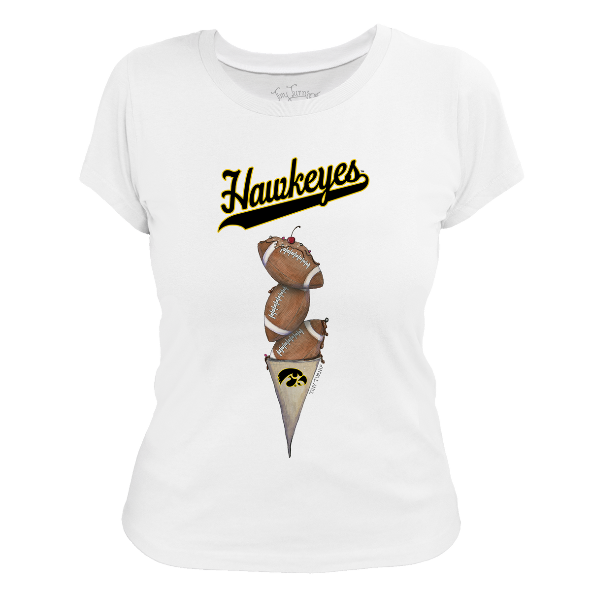 Iowa Hawkeyes Football Triple Scoop Women's Tee Shirt
