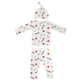 VIP I Heart Player w/ Name - Long Sleeve Layette Set - Tiny Turnip