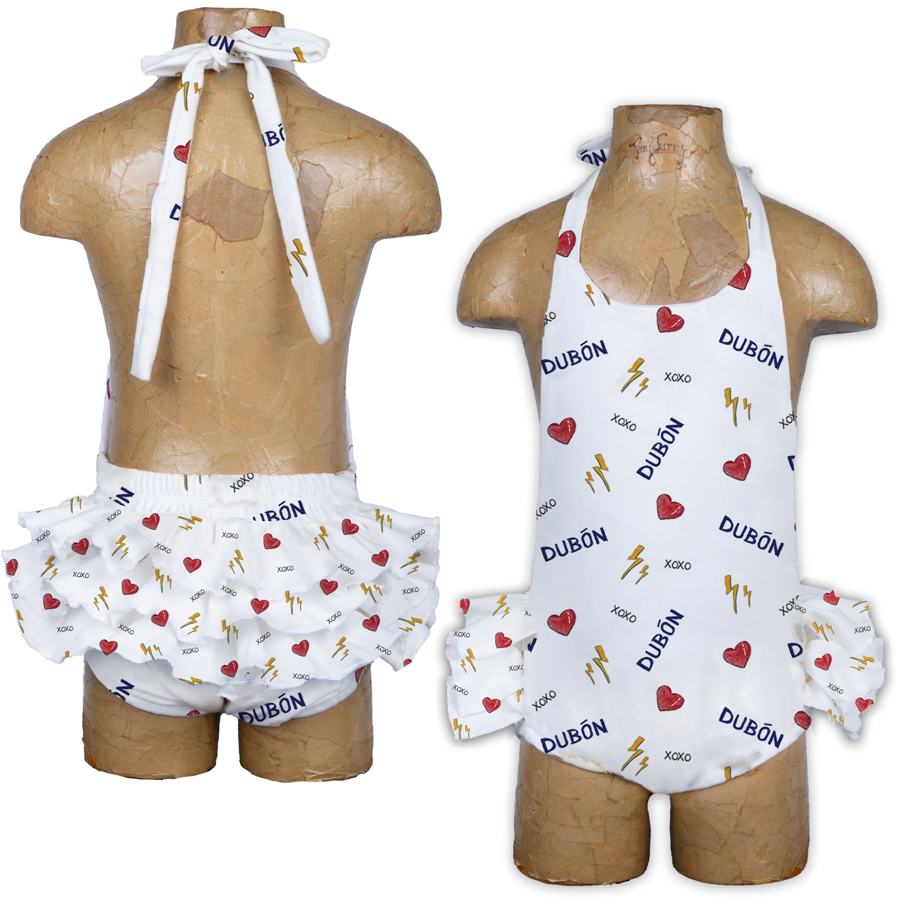 VIP I Heart Player w/ Name - Ruffle Romper - Tiny Turnip