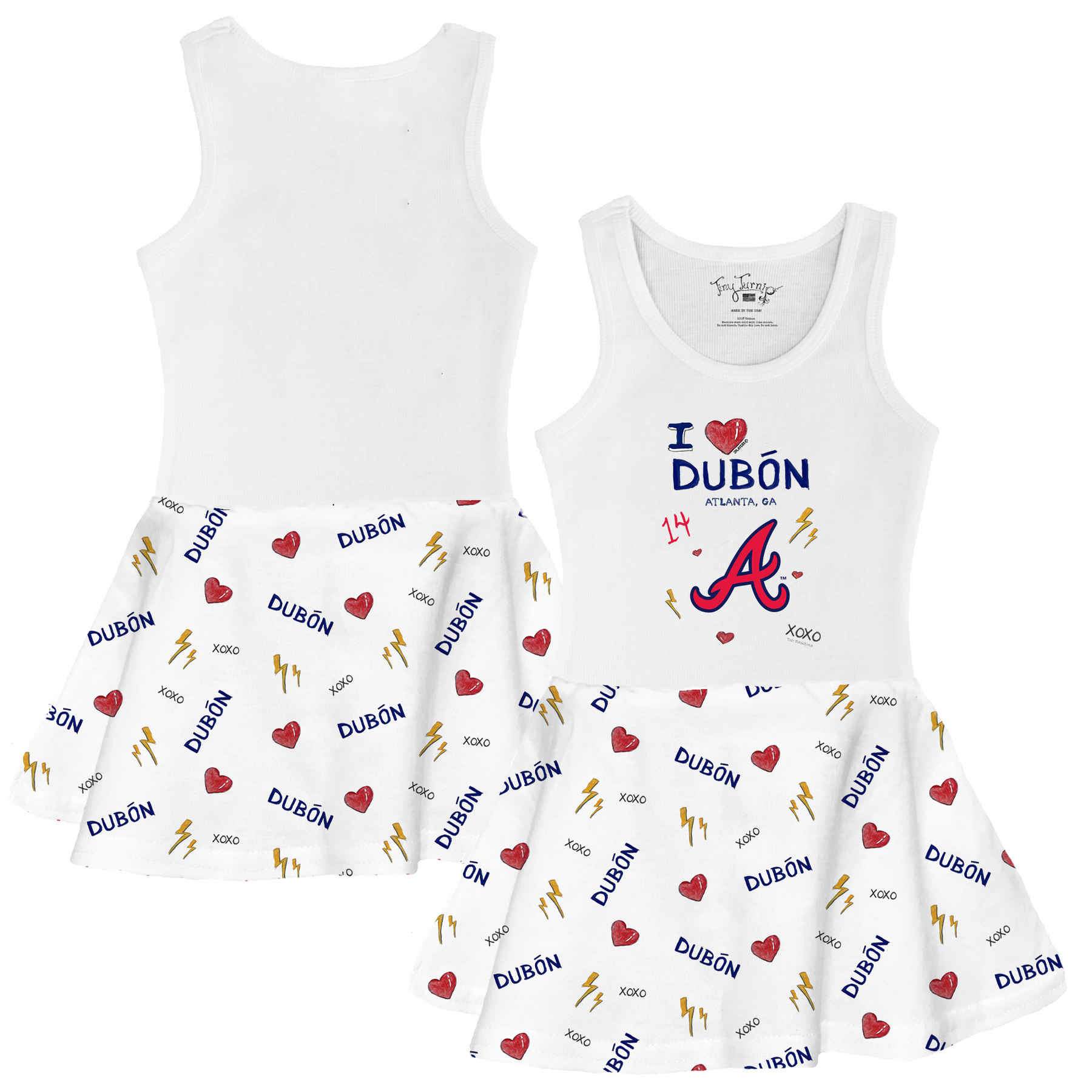 VIP I Heart Player w/ Name, Number - Tank Swing Dress - Tiny Turnip