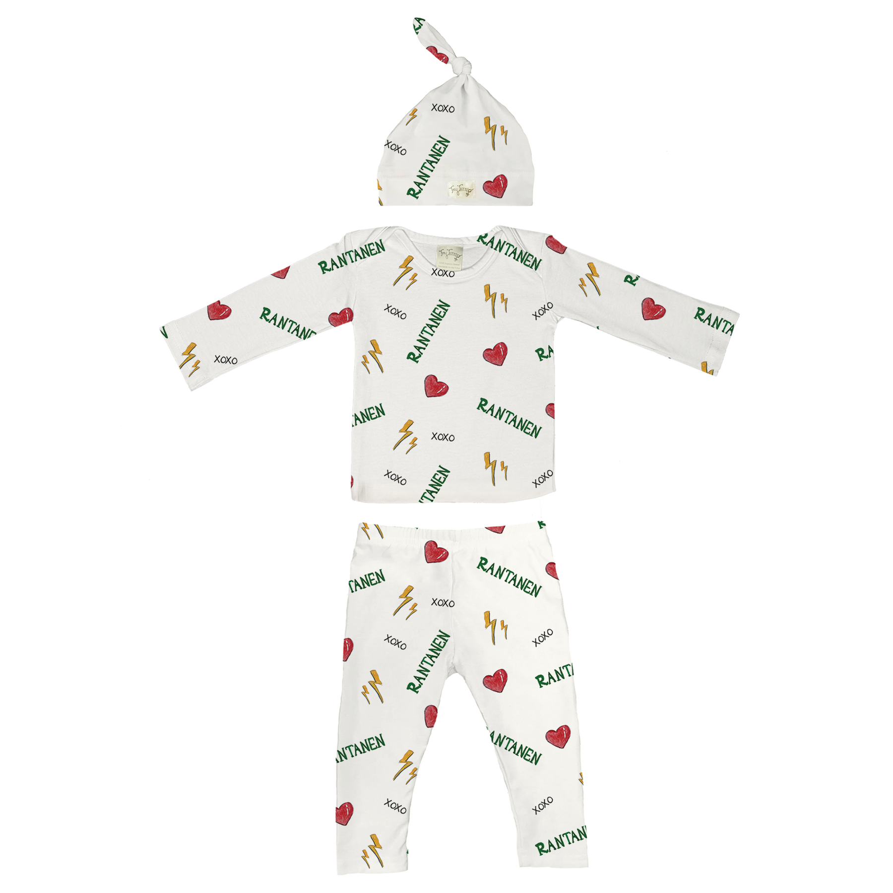 VIP NHL I Heart Player w/ Name, Number - Long Sleeve Layette Set - Tiny Turnip