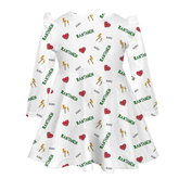 VIP NHL I Heart Player w/ Name, Number - Long Sleeve Molly Dress - Tiny Turnip