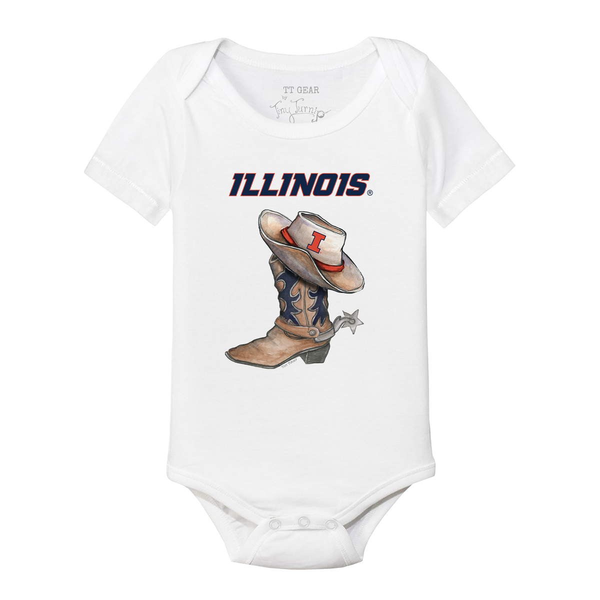Illinois Fighting Illini Cowboy Boot Short Sleeve Snapper