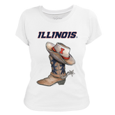 Illinois Fighting Illini Cowboy Boot Women's Tee Shirt