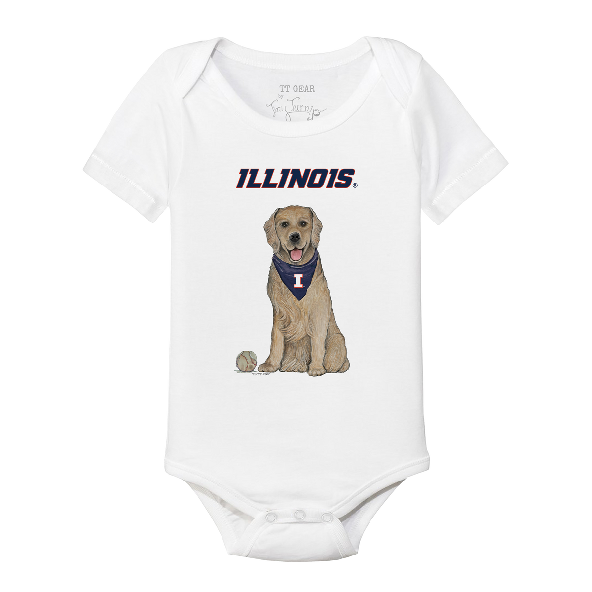 Illinois Fighting Illini Golden Retriever Short Sleeve Snapper