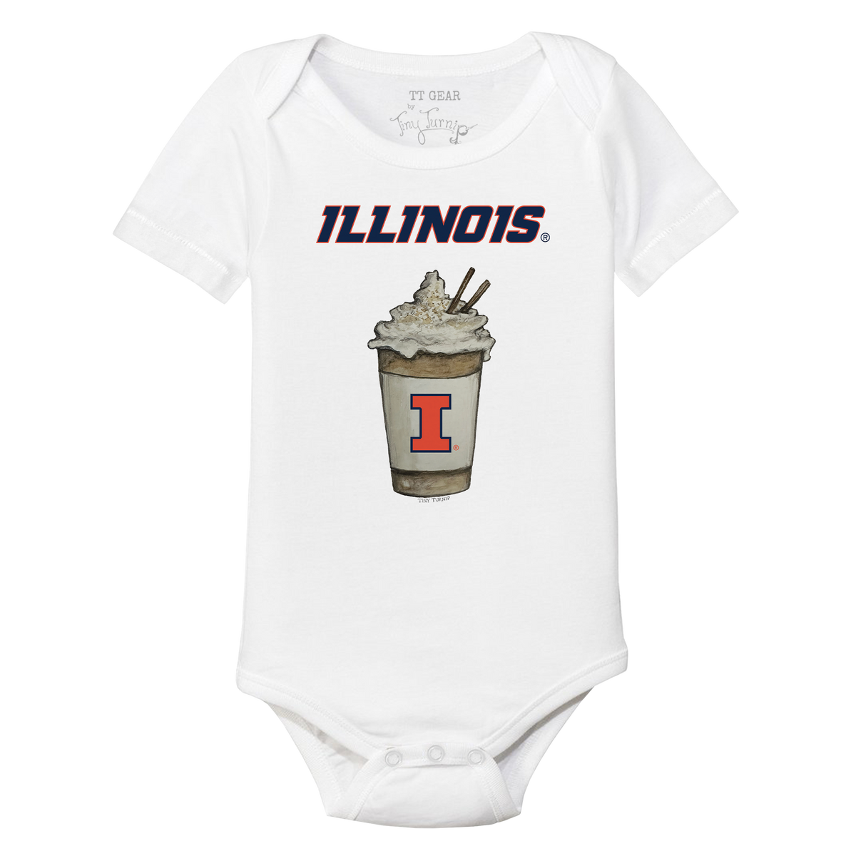 Illinois Fighting Illini Latte Short Sleeve Snapper