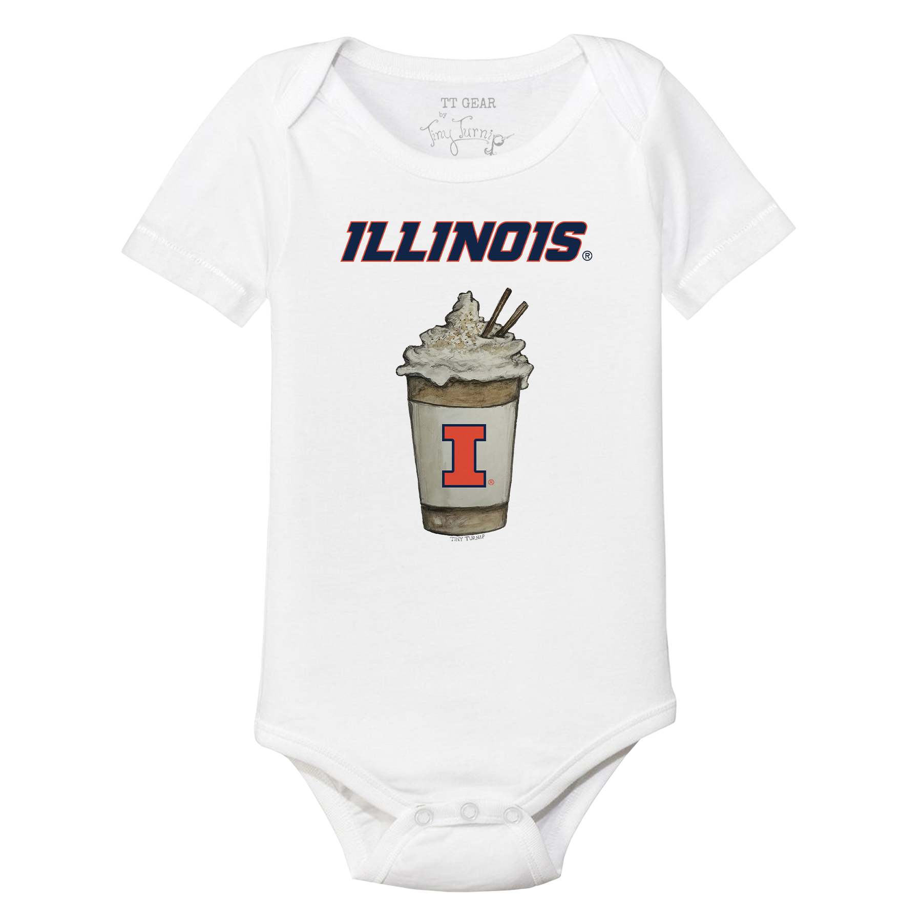 Illinois Fighting Illini Latte Short Sleeve Snapper
