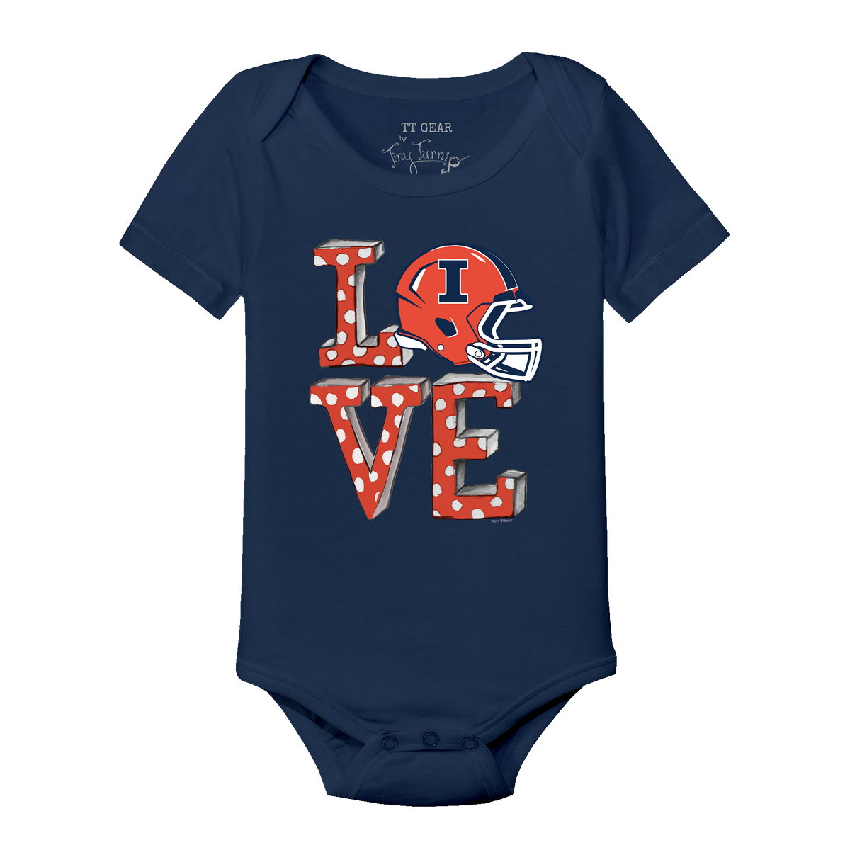 Illinois Fighting Illini LOVE Short Sleeve Snapper