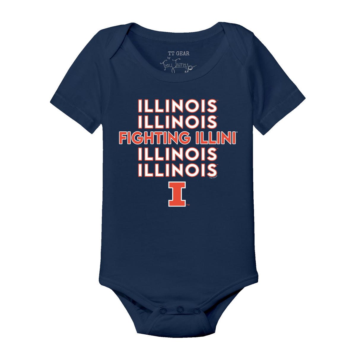 Illinois Fighting Illini Stacked Short Sleeve Snapper