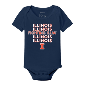 Illinois Fighting Illini Stacked Short Sleeve Snapper