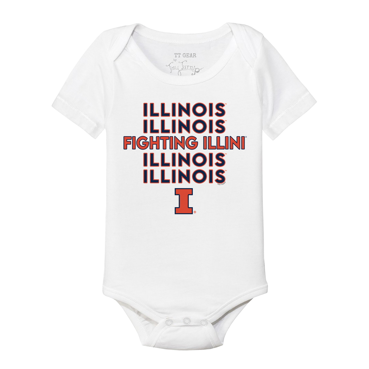 Illinois Fighting Illini Stacked Short Sleeve Snapper