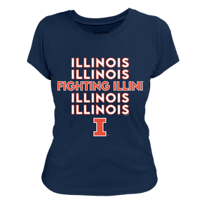 Illinois Fighting Illini Stacked Women's Tee Shirt