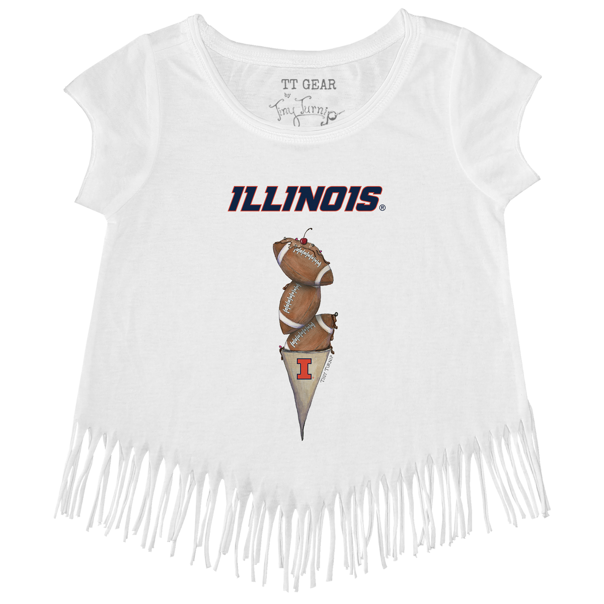 Illinois Fighting Illini Football Triple Scoop Fringe Tee