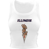 Illinois Fighting Illini Football Triple Scoop Crop Tank - Tiny Turnip