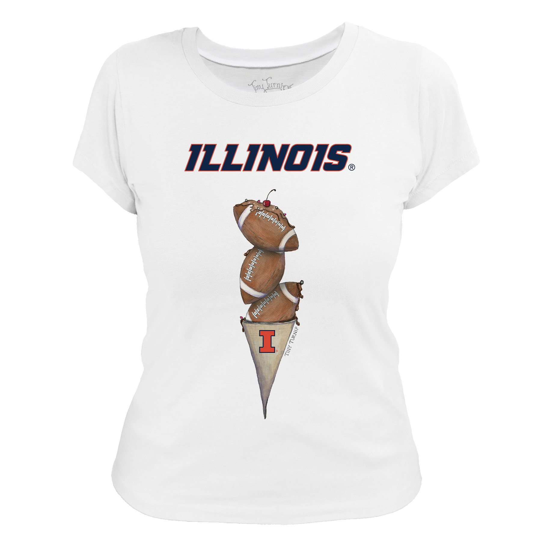 Illinois Fighting Illini Football Triple Scoop Women's Tee Shirt