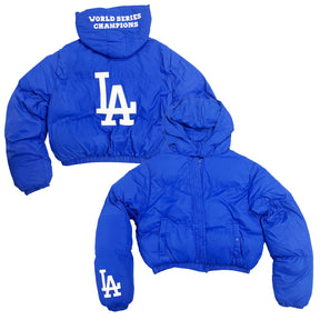 LA Dodgers Chelsea Freeman World Series Champs Blue Puffer Jacket