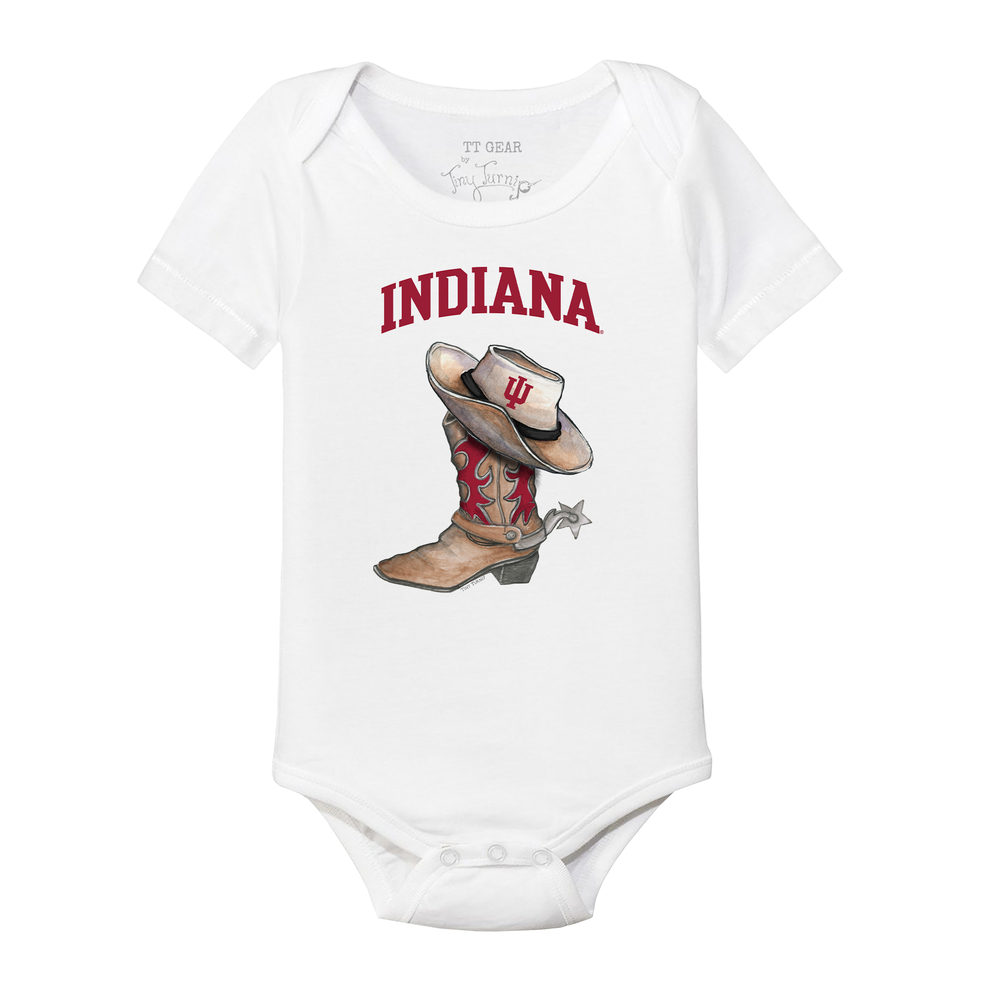 Indiana Hoosiers Cowboy Boot Short Sleeve Snapper– Tiny Turnip