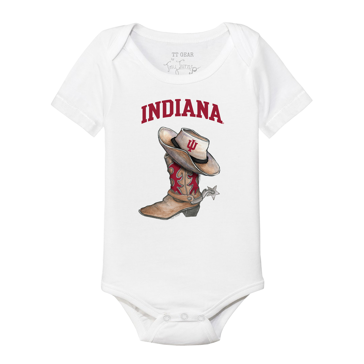Indiana Hoosiers Cowboy Boot Short Sleeve Snapper