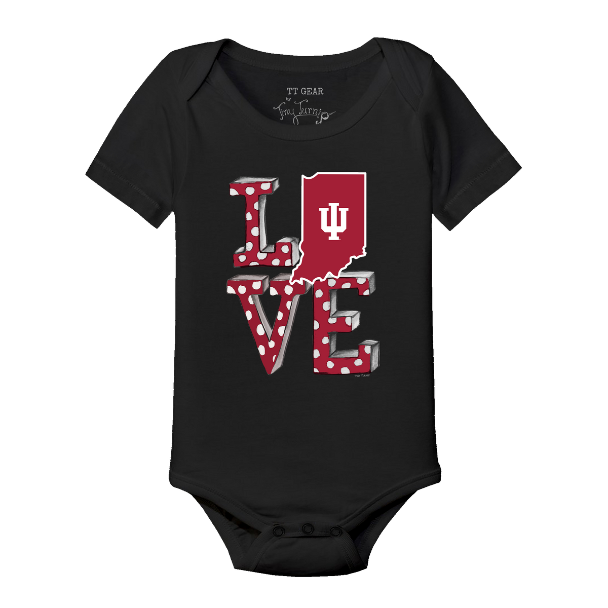 Indiana Hoosiers LOVE Short Sleeve Snapper