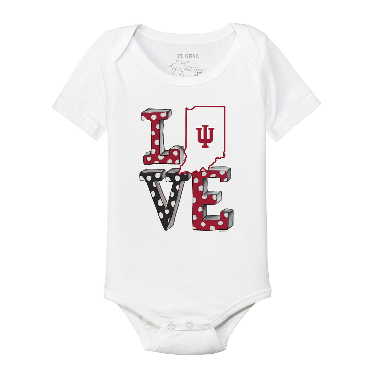 Indiana Hoosiers LOVE Short Sleeve Snapper
