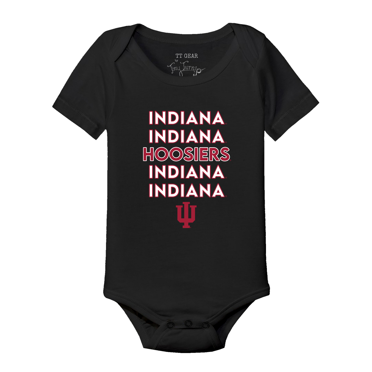 Indiana Hoosiers Stacked Short Sleeve Snapper
