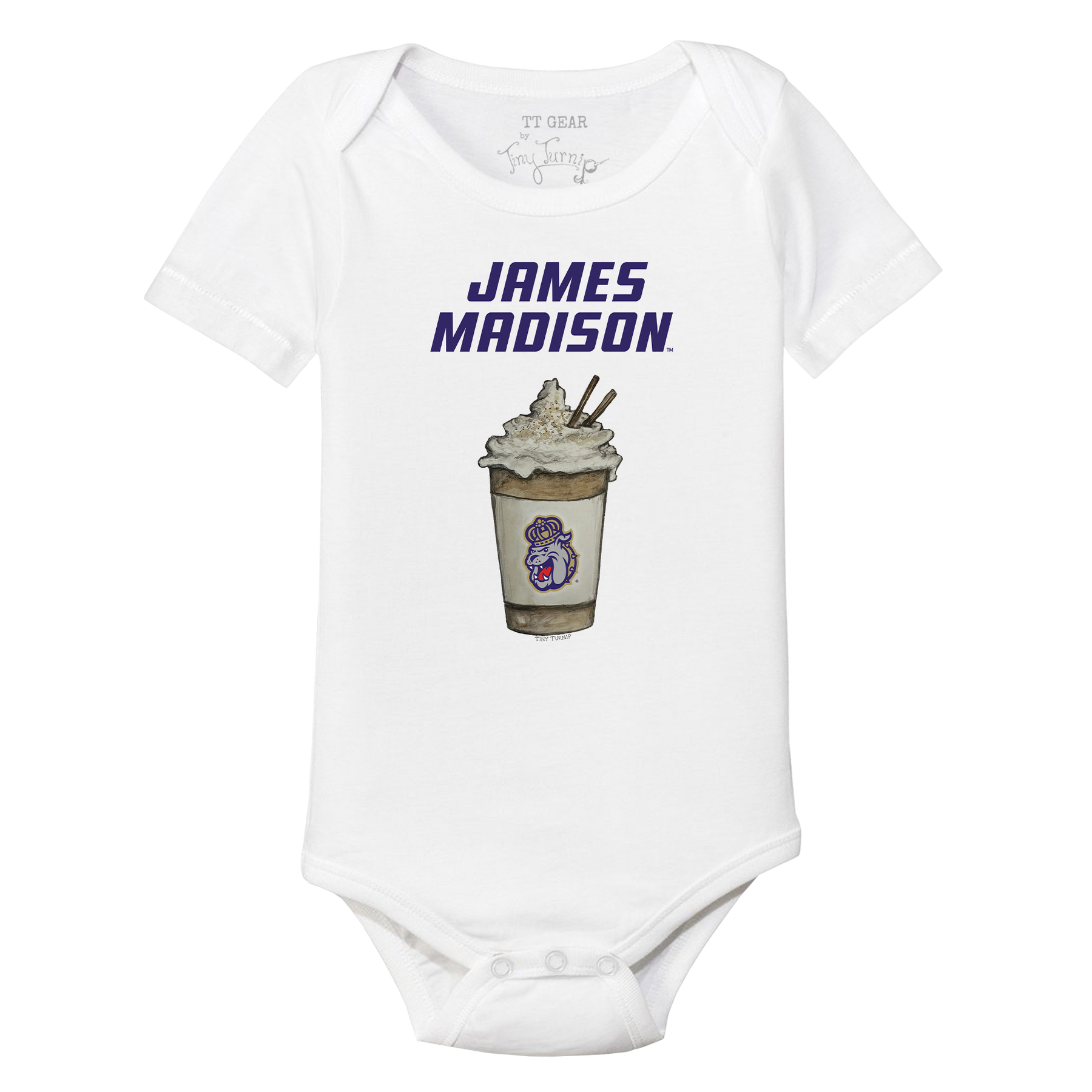 James Madison Dukes Latte Short Sleeve Snapper