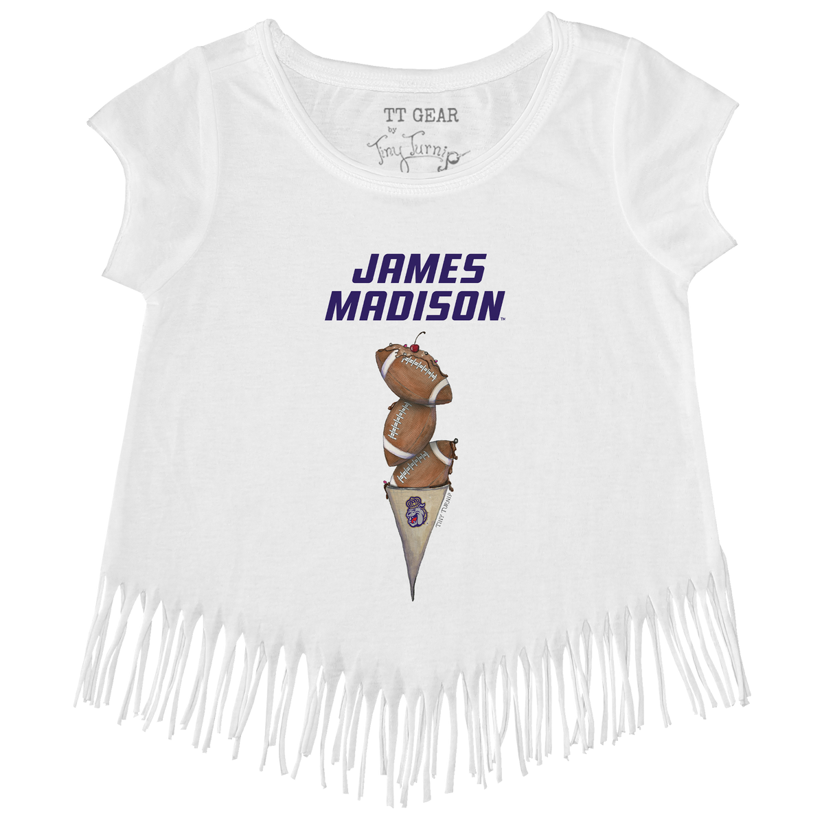 James Madison Dukes Football Triple Scoop Fringe Tee