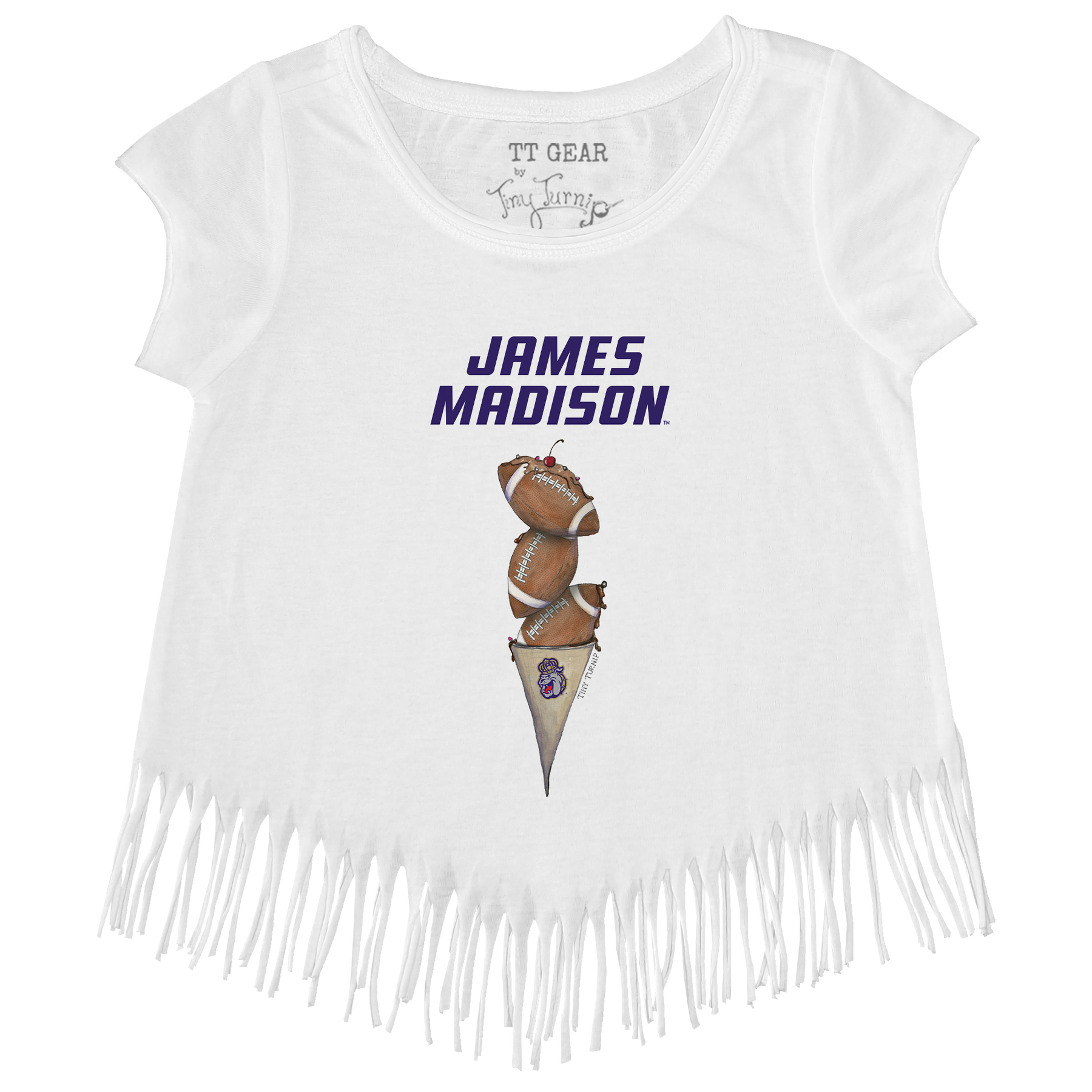 James Madison Dukes Football Triple Scoop Fringe Tee