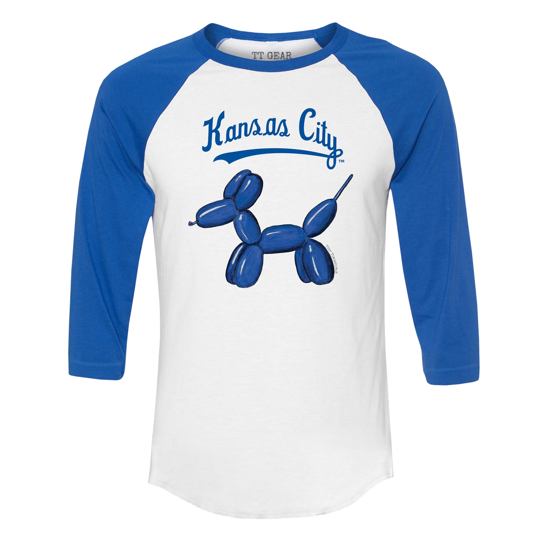 Kansas City Royals Balloon Dog 3/4 Royal Blue Sleeve Raglan