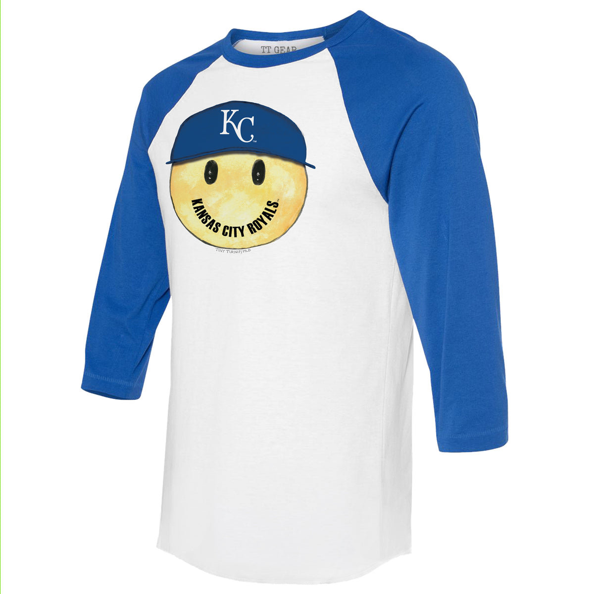Kansas City Royals Smiley 3/4 Royal Blue Sleeve Raglan