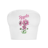 Kansas City Royals Blooming Baseballs Crop Tube Top - Tiny Turnip