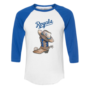 Kansas City Royals Cowboy Boot 3/4 Royal Blue Sleeve Raglan