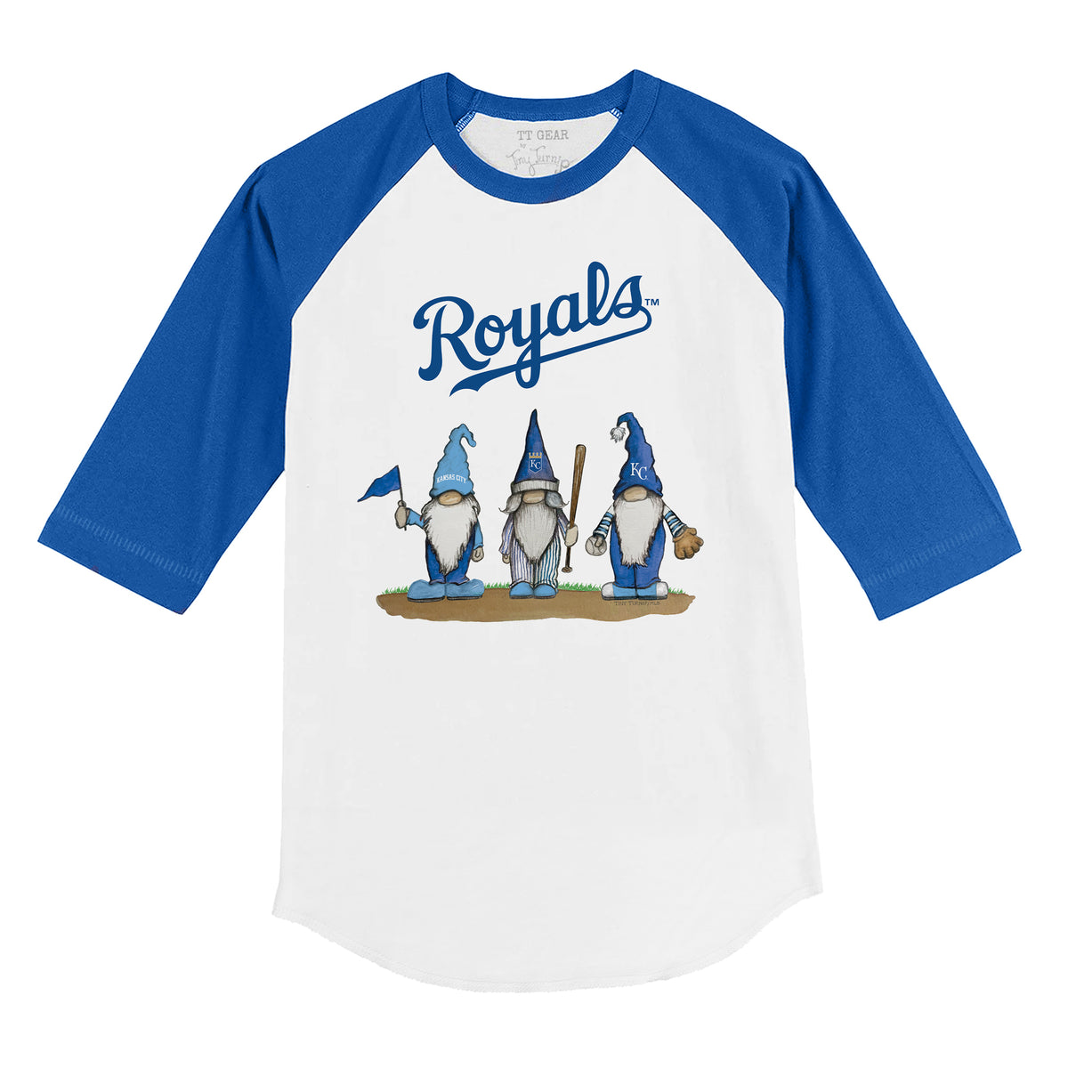 Kansas City Royals Gnomes 3/4 Royal Blue Sleeve Raglan