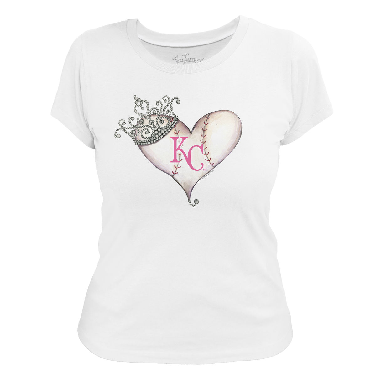 Kansas City Royals Tiara Heart Tee Shirt - Tiny Turnip