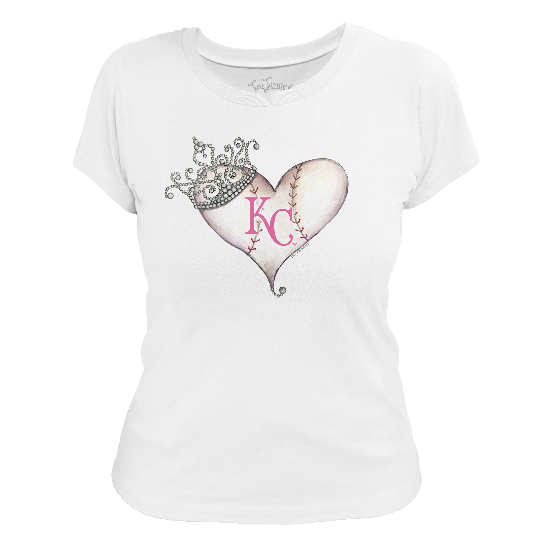 Kansas City Royals Tiara Heart Tee Shirt - Tiny Turnip