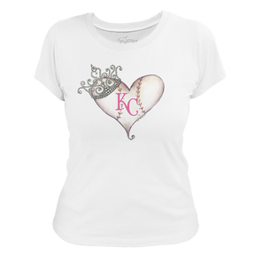 Kansas City Royals Tiara Heart Tee Shirt - Tiny Turnip