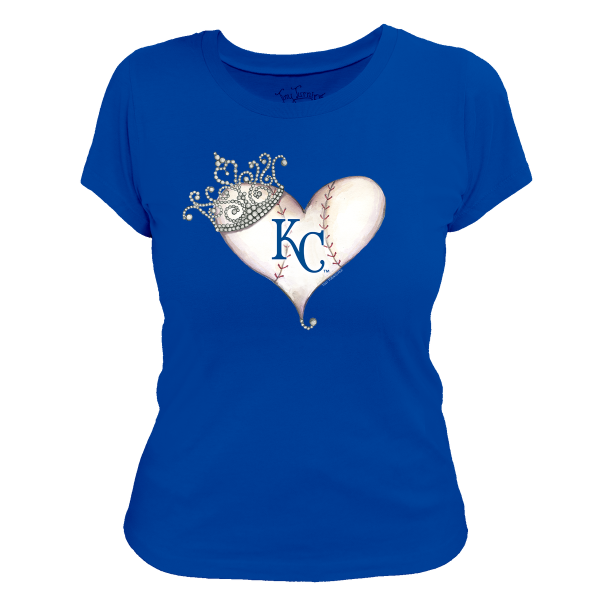 Kansas City Royals Tiara Heart Tee Shirt - Tiny Turnip