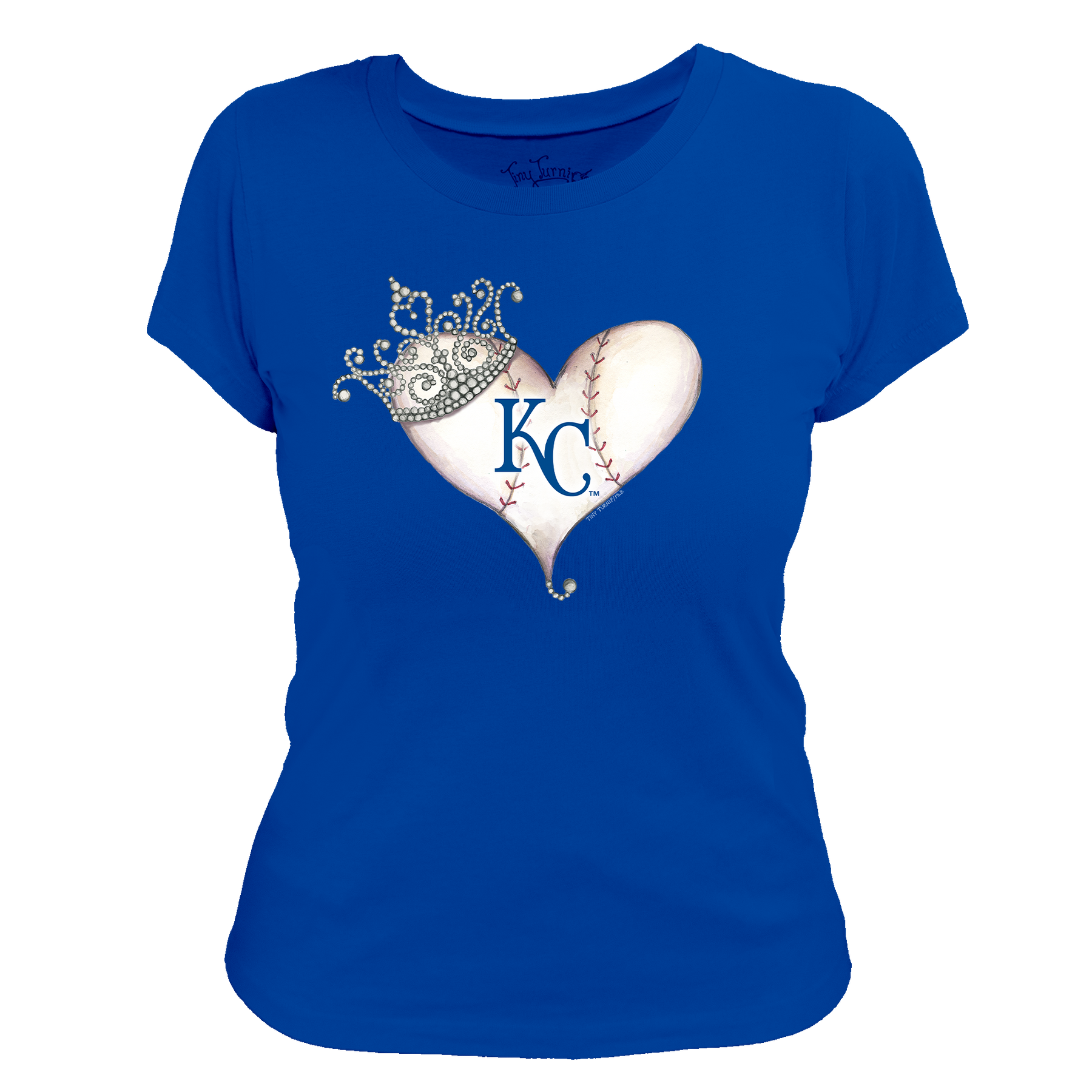 Kansas City Royals Tiara Heart Tee Shirt - Tiny Turnip