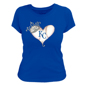 Kansas City Royals Tiara Heart Tee Shirt - Tiny Turnip