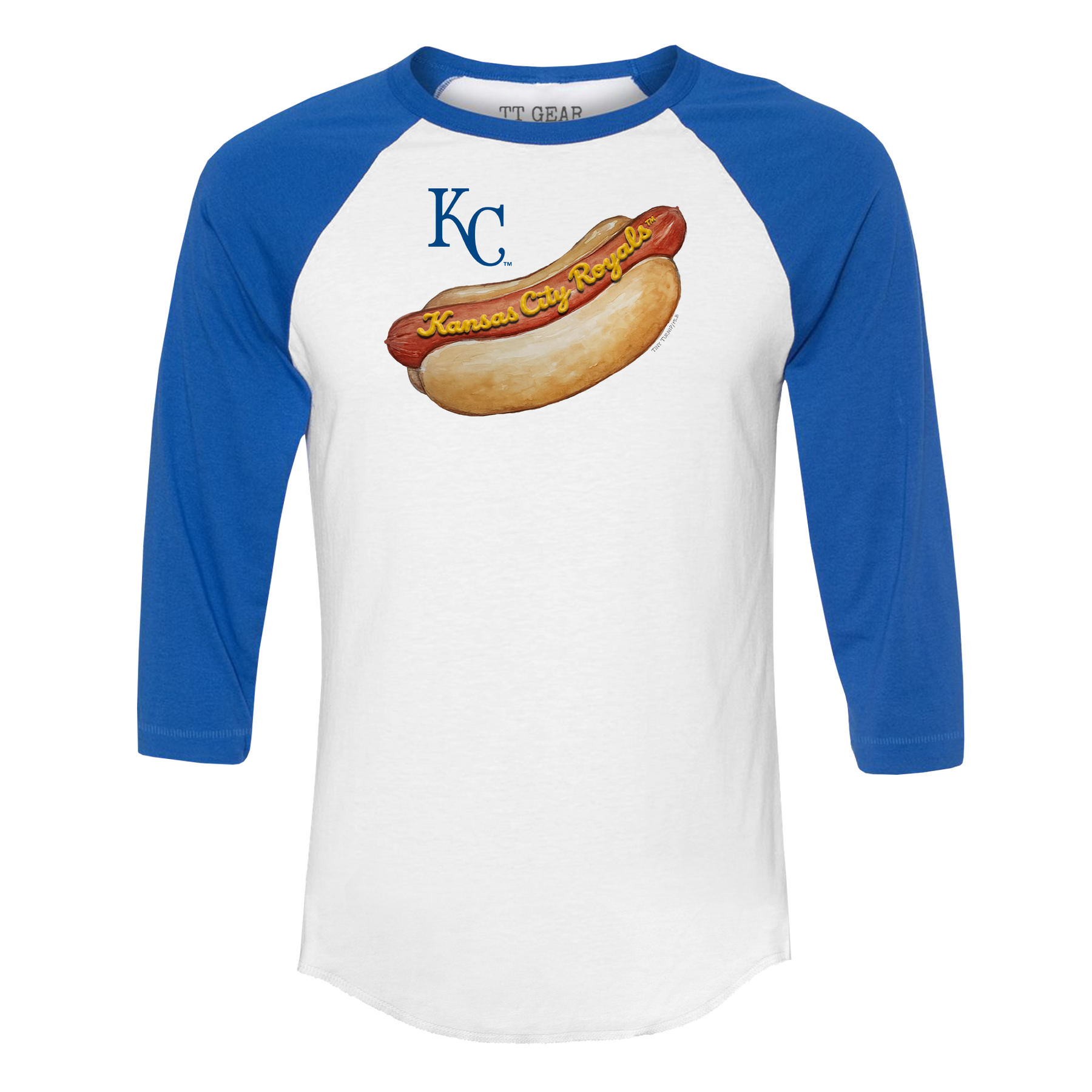 Kansas City Royals Hot Dog 3/4 Royal Blue Sleeve Raglan