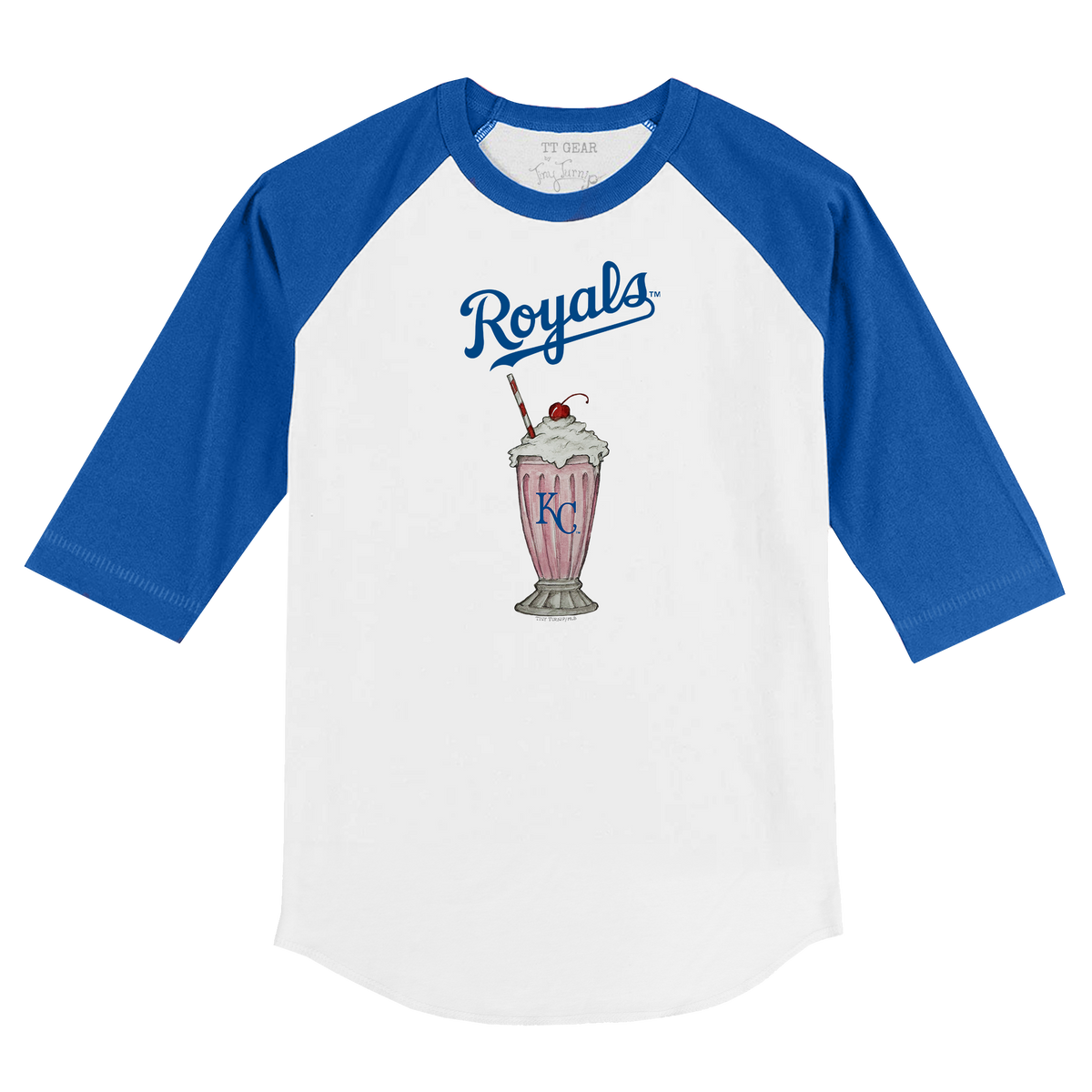 Kansas City Royals Milkshake 3/4 Royal Blue Sleeve Raglan