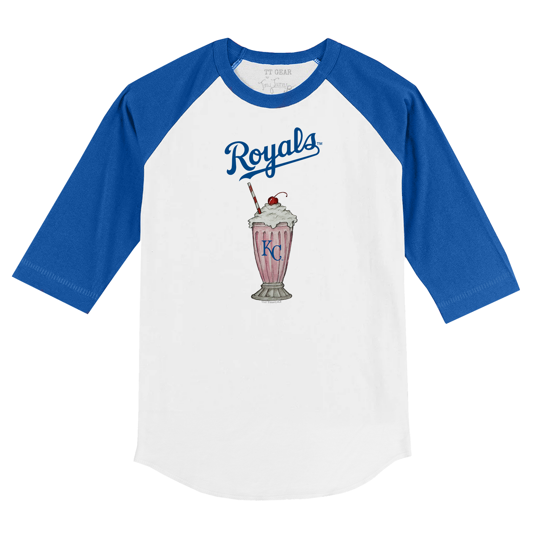 Kansas City Royals Milkshake 3/4 Royal Blue Sleeve Raglan