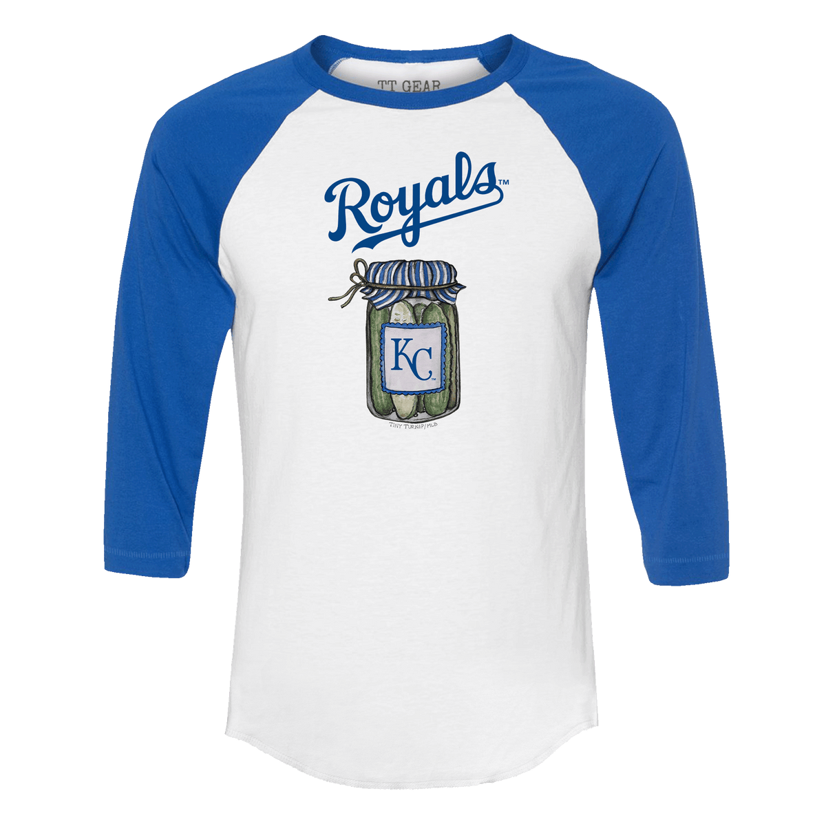 Kansas City Royals Pickle Jar 3/4 Royal Blue Sleeve Raglan