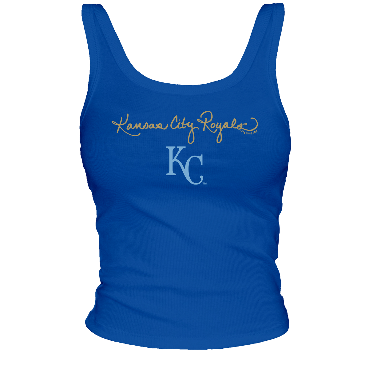 Kansas City Royals Logo Script Ribbed Tank - Tiny Turnip