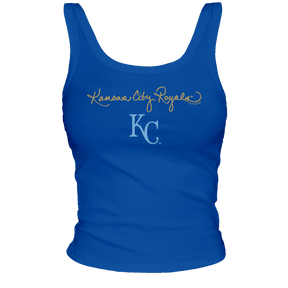 Kansas City Royals Logo Script Ribbed Tank - Tiny Turnip