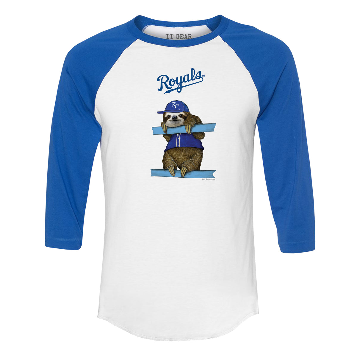 Kansas City Royals Sloth 3/4 Royal Blue Sleeve Raglan