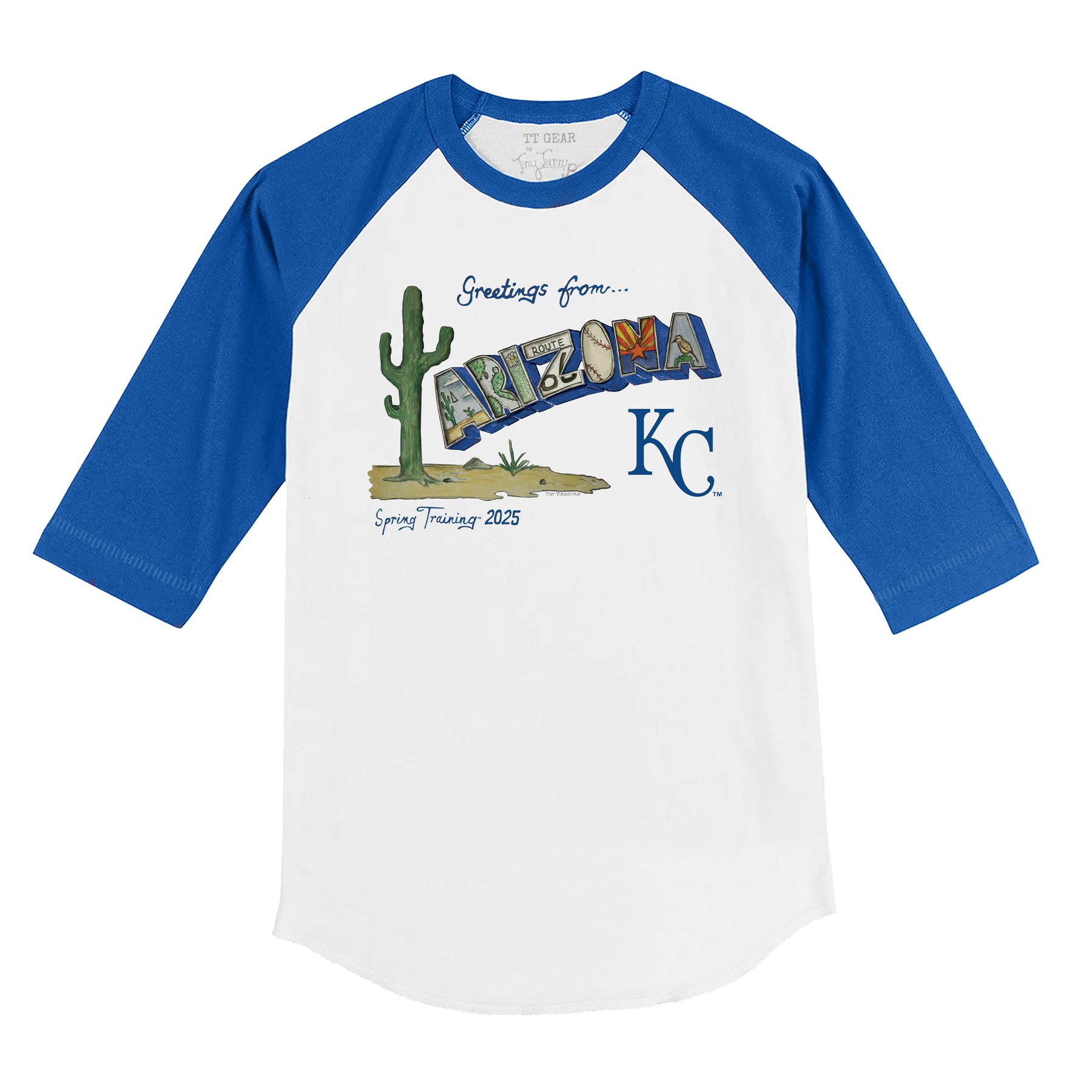 Kansas City Royals Spring Training 2025 3/4 Royal Blue Sleeve Raglan